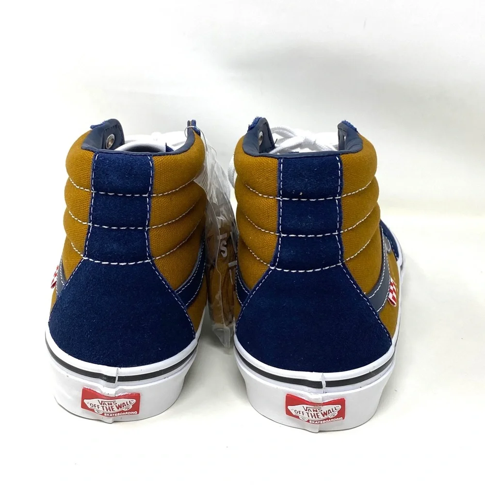 VANS SKATE SK8-HI Reynolds Navy Golden Suede Canvas Men's Sneakers VN0A5FCC9CV - Picture 7 of 9